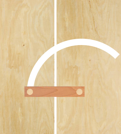 Plywood wall door mechanism