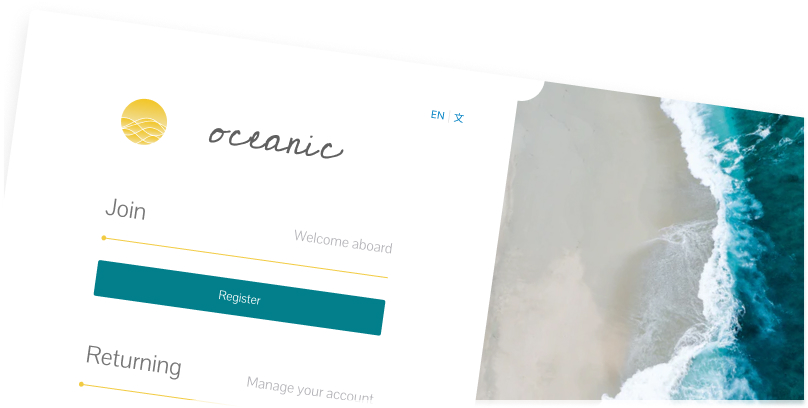 Oceanic Login Page