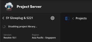 disabling project libraries blackmagic cloud